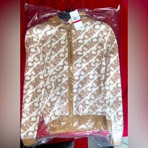 Michael Kors Empire Signature Logo Jacquard Zip-Up Hoodie XS